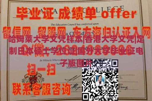 哈姆莱大学文凭样本|香港大学文凭|定制日本硕士学位证|国外大学毕业证电子版图片